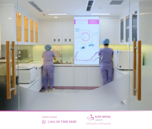 Elite Dental đạt chuẩn AACI với phòng phẫu thuật vô khuẩn và đội ngũ chuyên gia đào tạo chuyên sâu