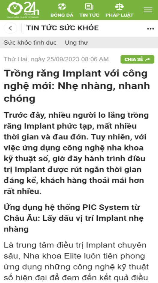 24h - Trồng răng Implant với công nghệ mới