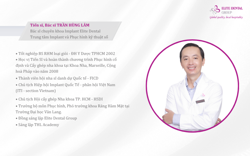 Tiến sĩ, Bác sĩ Trần Hùng Lâm- Giám đốc chuyên môn tại Elite Dental