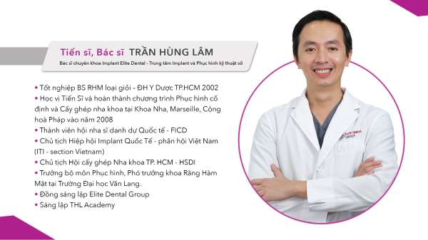 Tiến sĩ Bác sĩ Trần Hùng Lâm với hơn 15 năm kinh nghiệm trong lĩnh vực nha khoa