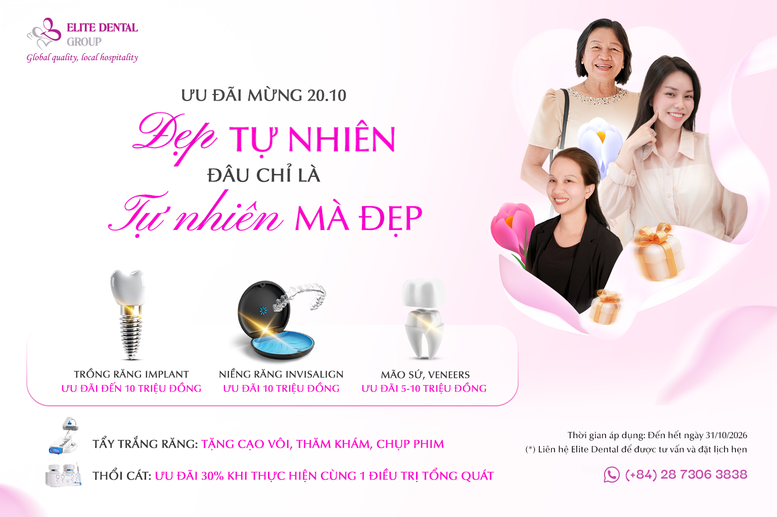 Mừng 20.10 cùng Elite Dental – Khi vẻ đẹp tự nhiên đâu chỉ là tự nhiên mà đẹp
