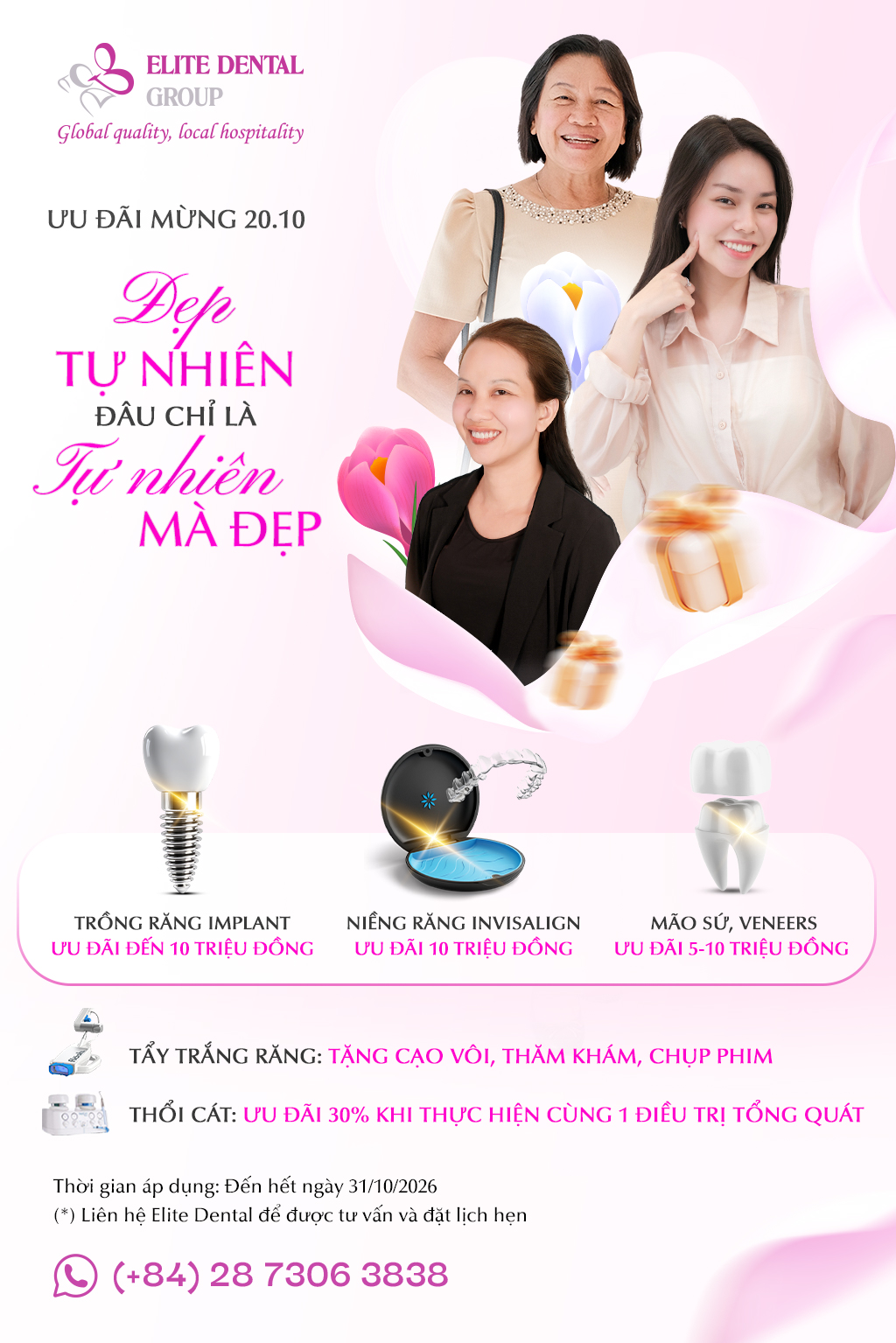 Ưu đãi mừng 20.10 cùng Elite Dental – Khi vẻ đẹp tự nhiên đâu chỉ là tự nhiên mà đẹp