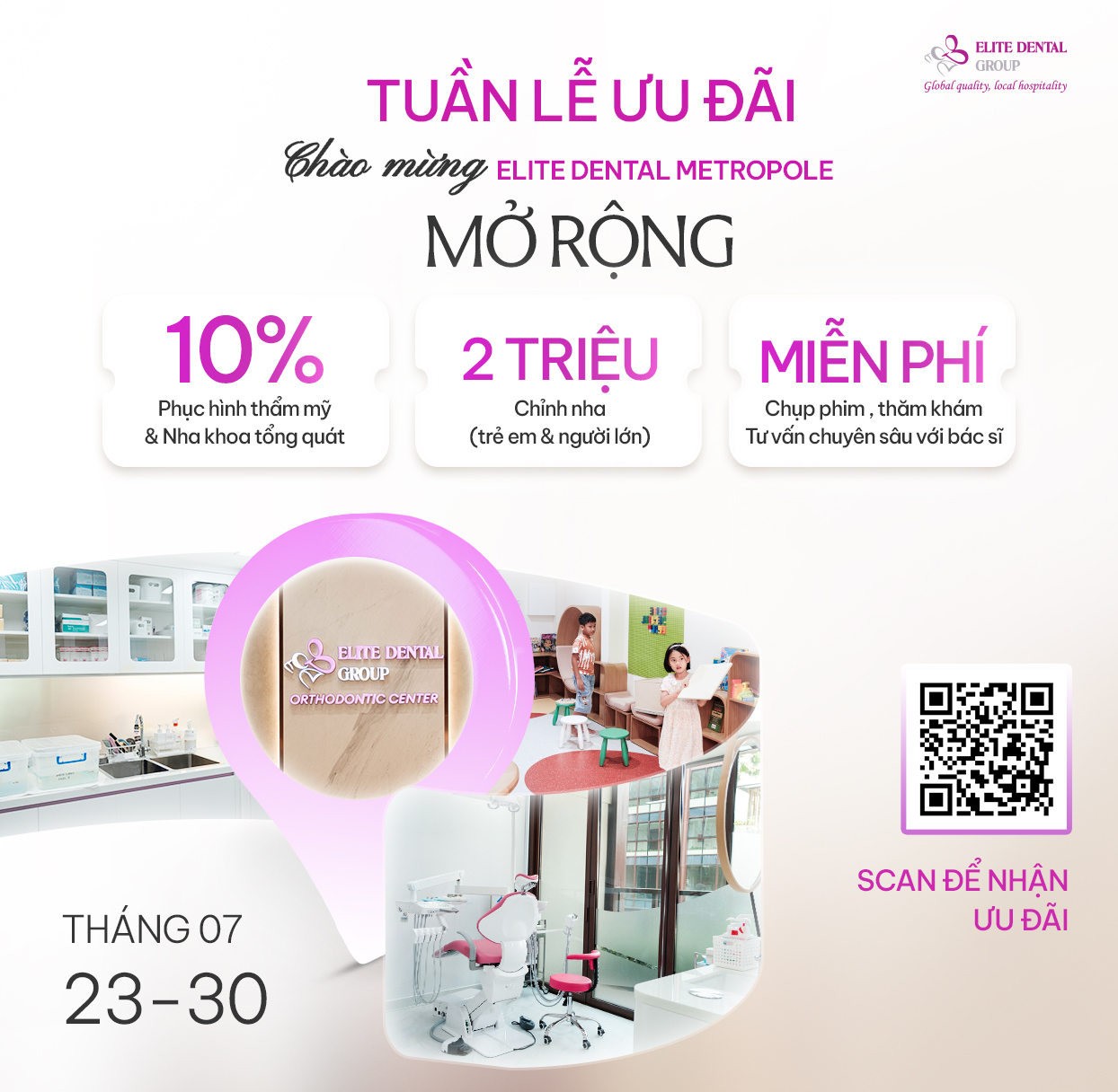 Elite Dental Metropole mở rộng không gian - banner mobile