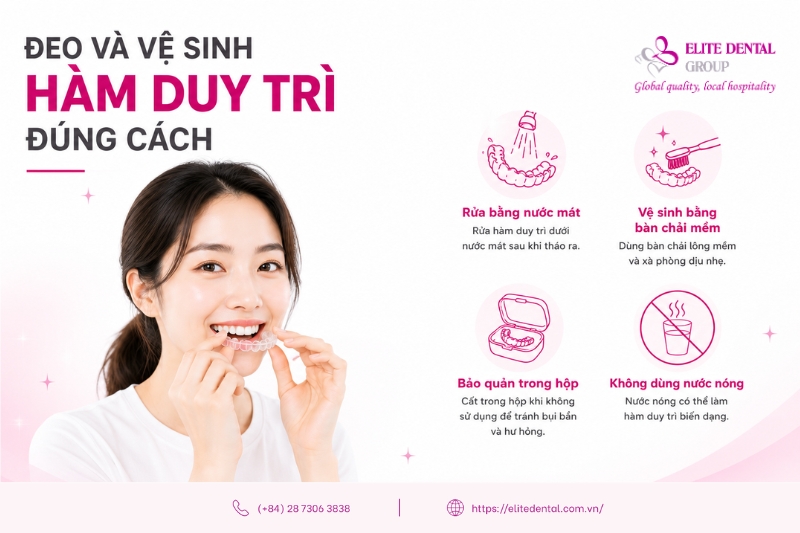 đeo khí cụ duy trì sau niềng răng