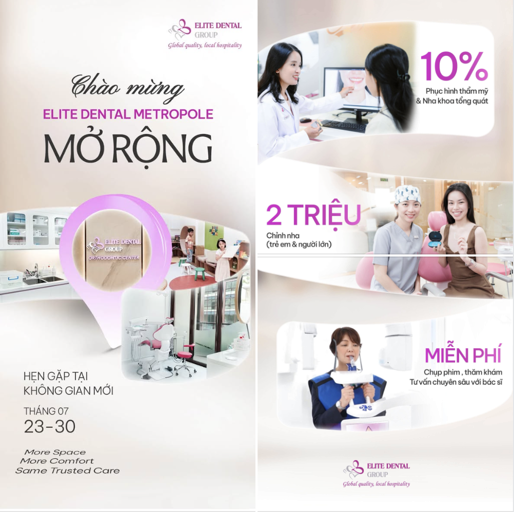thông báo tuần lễ ưu đãi mừng elite dental metropole mở rộng