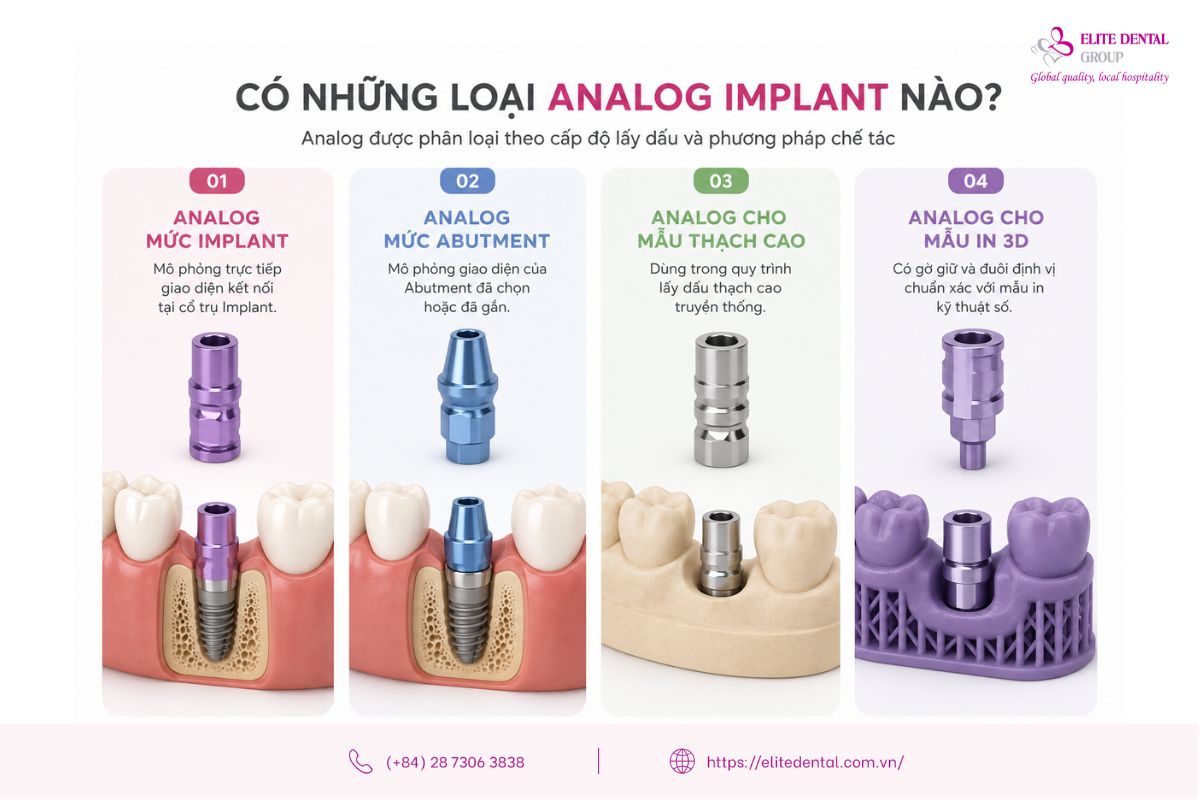 các loại analog implant phổ biến
